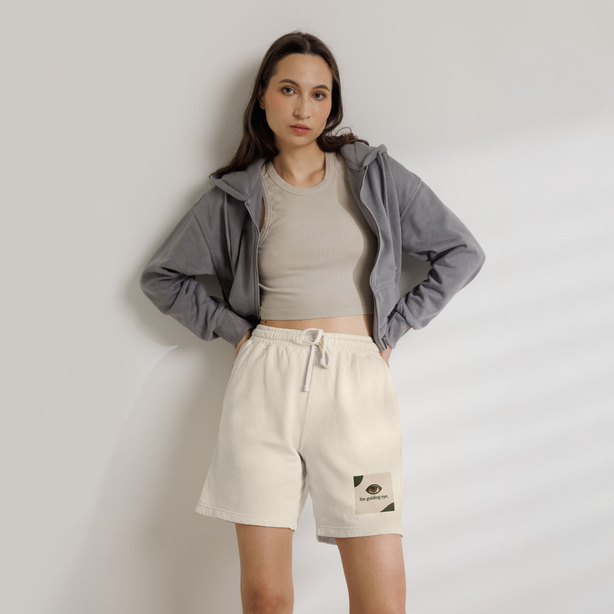 Minimalist Eye Graphic Sweat Shorts